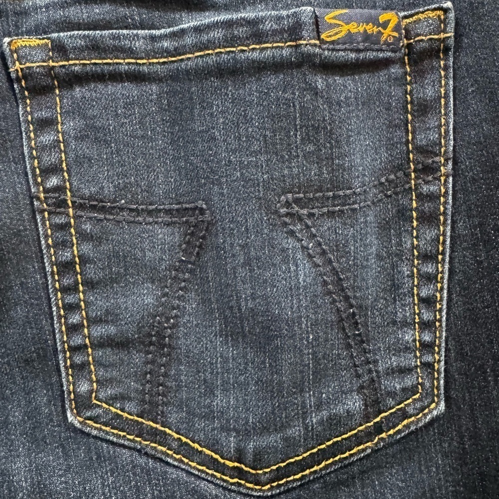 Seven7 High Rise Tower Straight Crop Raw Hem Denim B - Picture 6 of 6